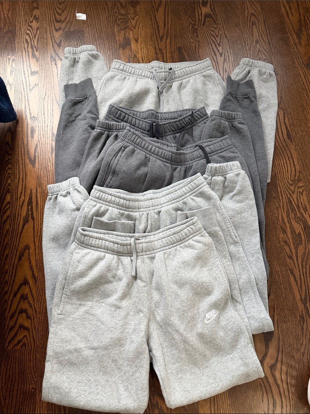 Nike Mens Gray & Charcoal Fleece Joggers Bundle 5 pair